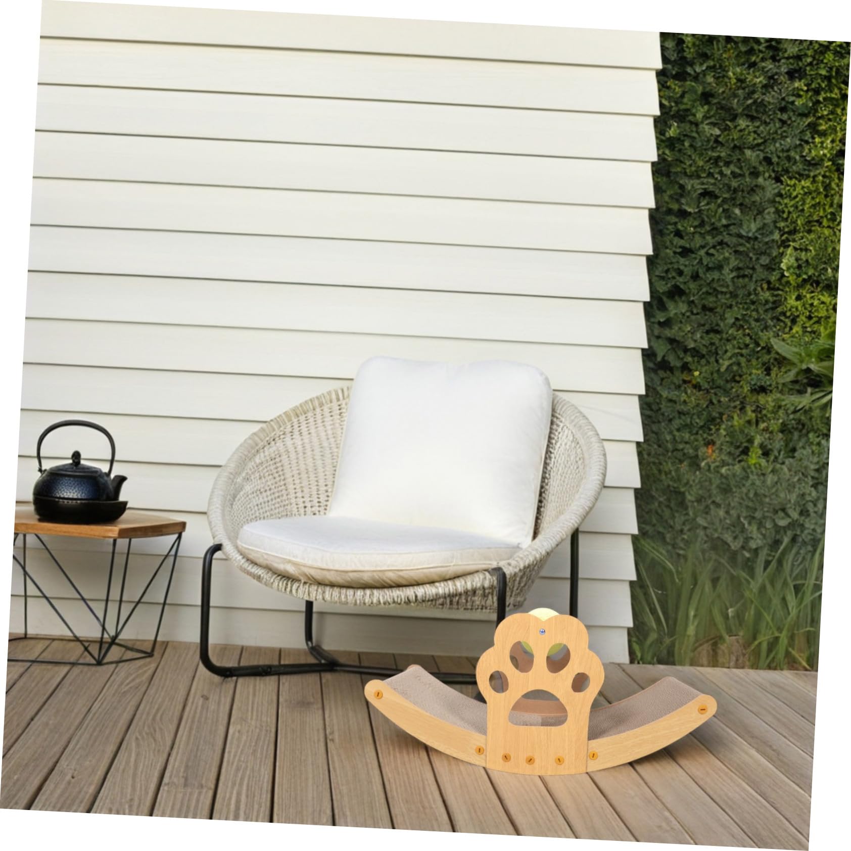 Rocking Cat Scratch Lounger Bed, Interactive Swing Scratch Pad for Indoor Cats