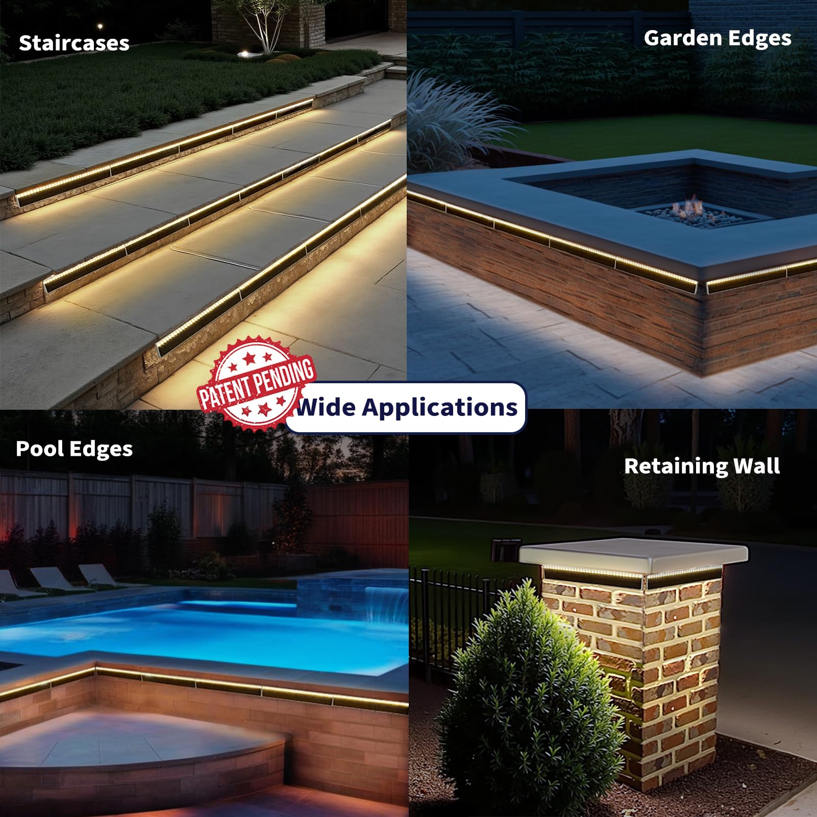 Warm White Aluminum Solar Step Lights