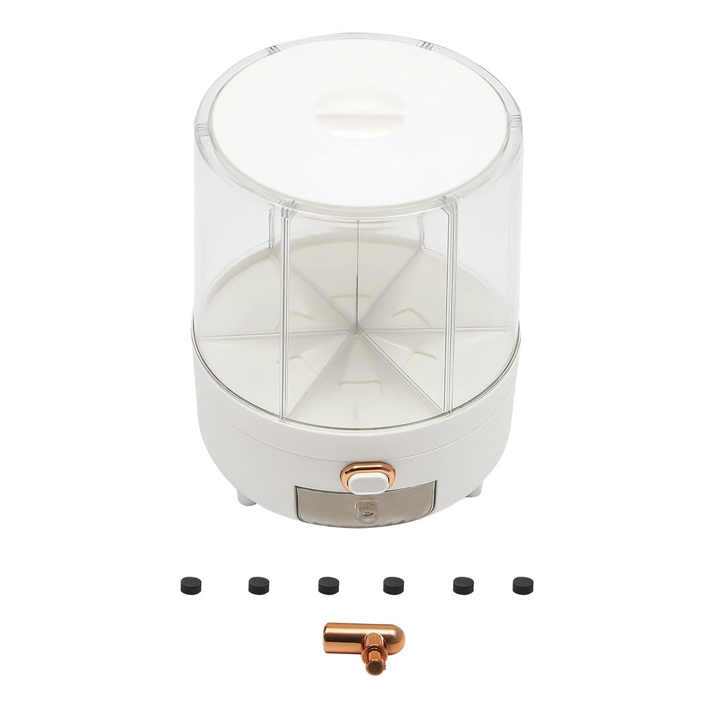 6 Compartment Rotating Dry Food Grain Storage Dispenser