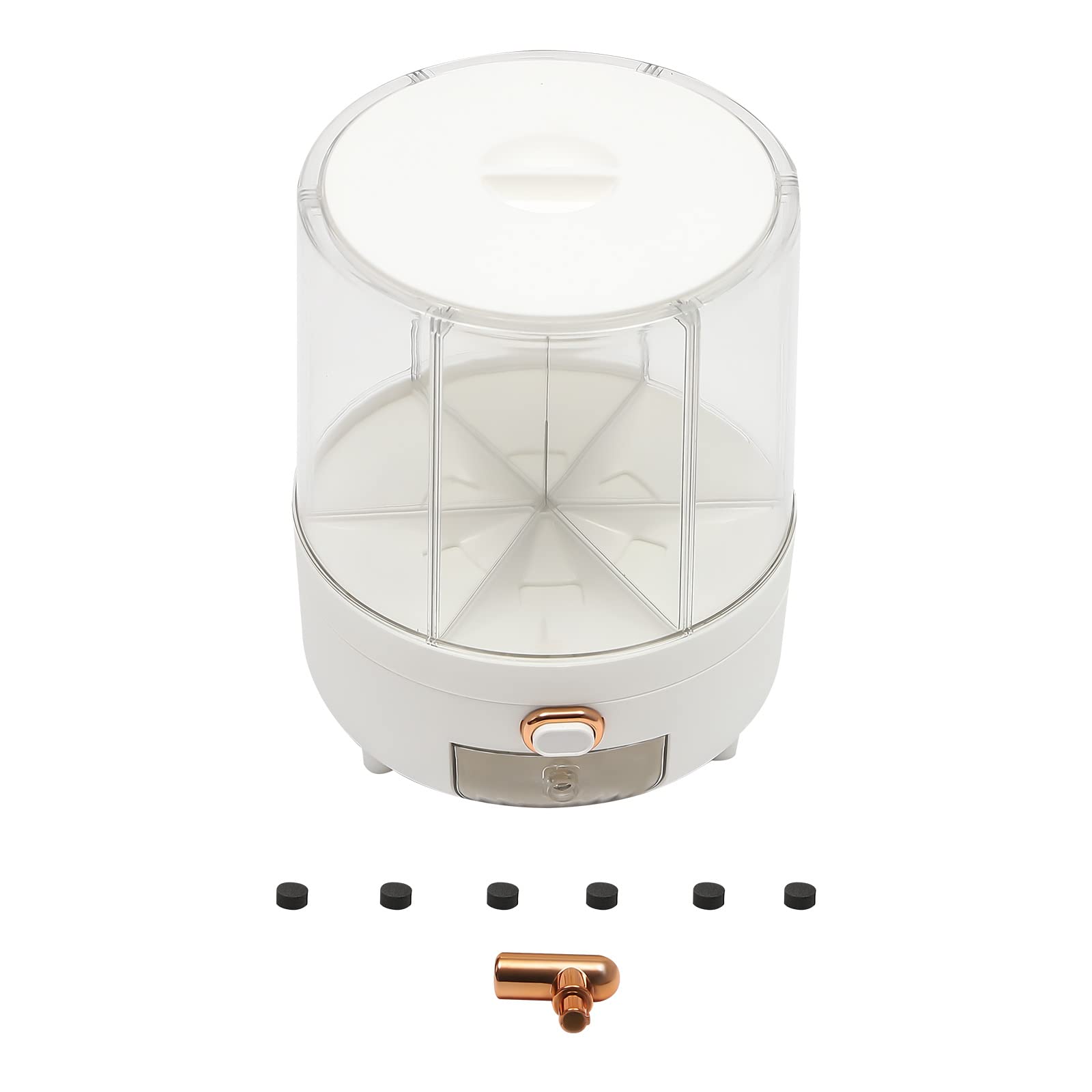 6 Compartment Rotating Dry Food Grain Storage Dispenser