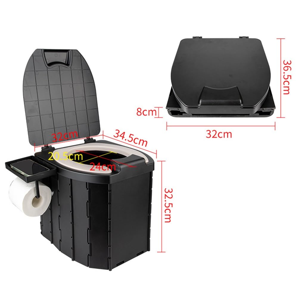 3 Second Quick Setup Foldable Portable Toilet, Hygienic Outdoor Camping Travel Commode