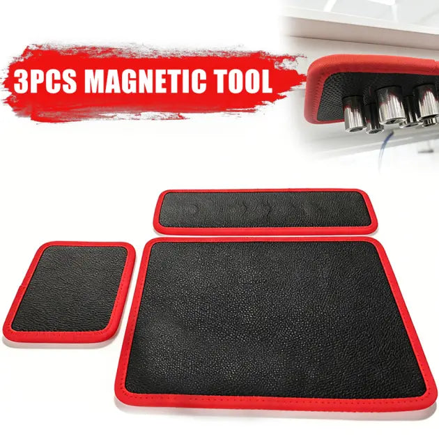 3 Pack Non-Slip Flexible Magnetic Tool Tray Set