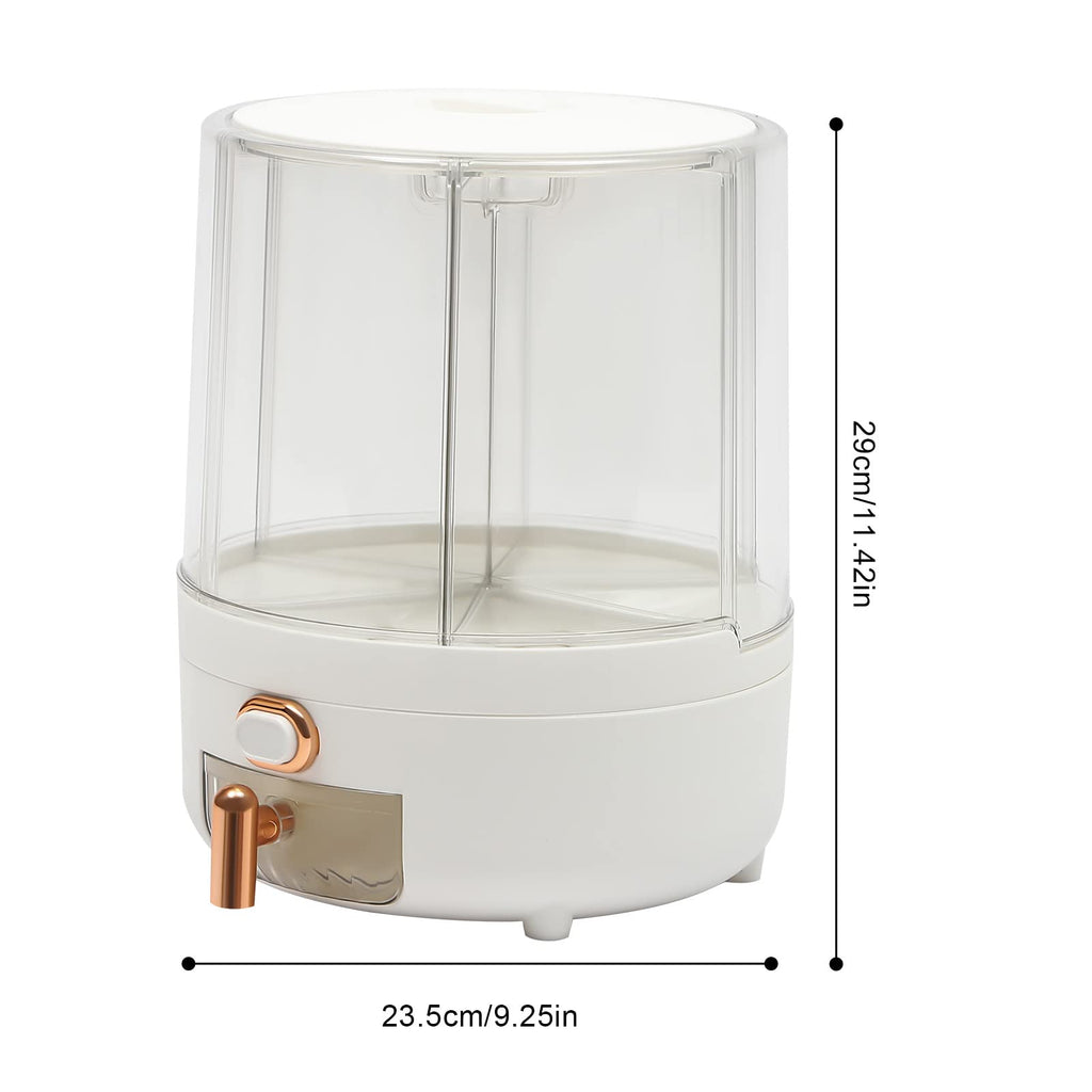 6 Compartment Rotating Dry Food Grain Storage Dispenser