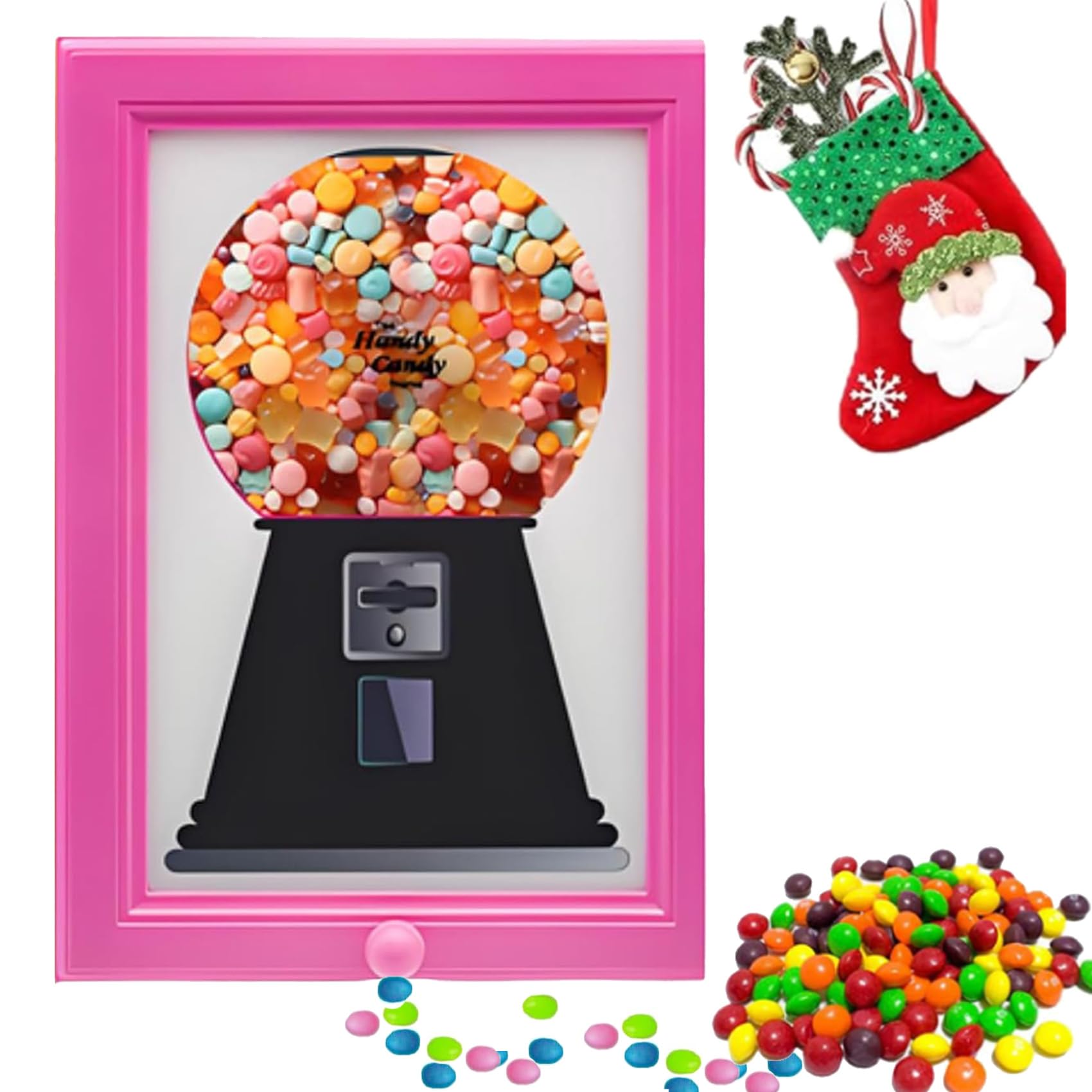 Creative Candy Frame Dispenser, Dual-Use Wall Art & Handy Candy/Gumball Dispenser for Home Decor