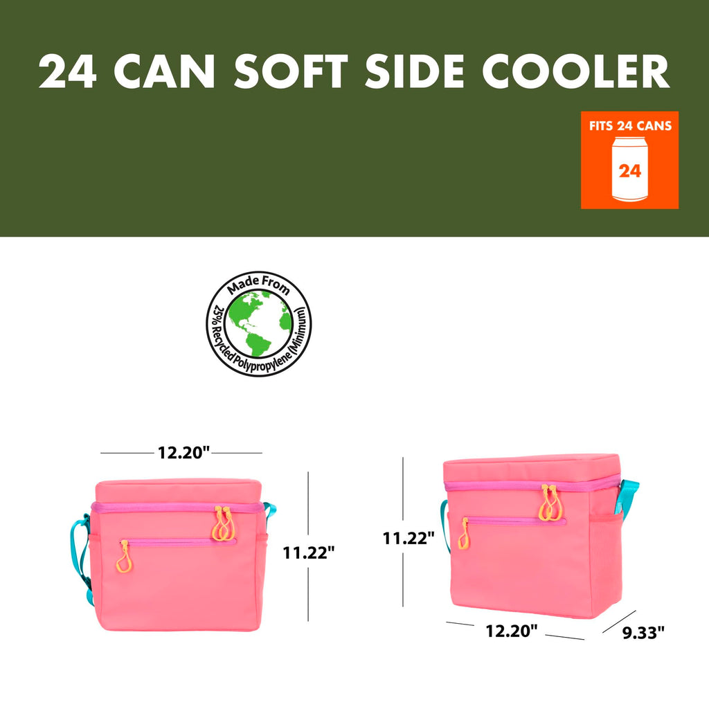 12 Can Portable Insulated Cooler Bag with Removable Hard Liner, Small Soft Cooler for Beach Camping Lunch