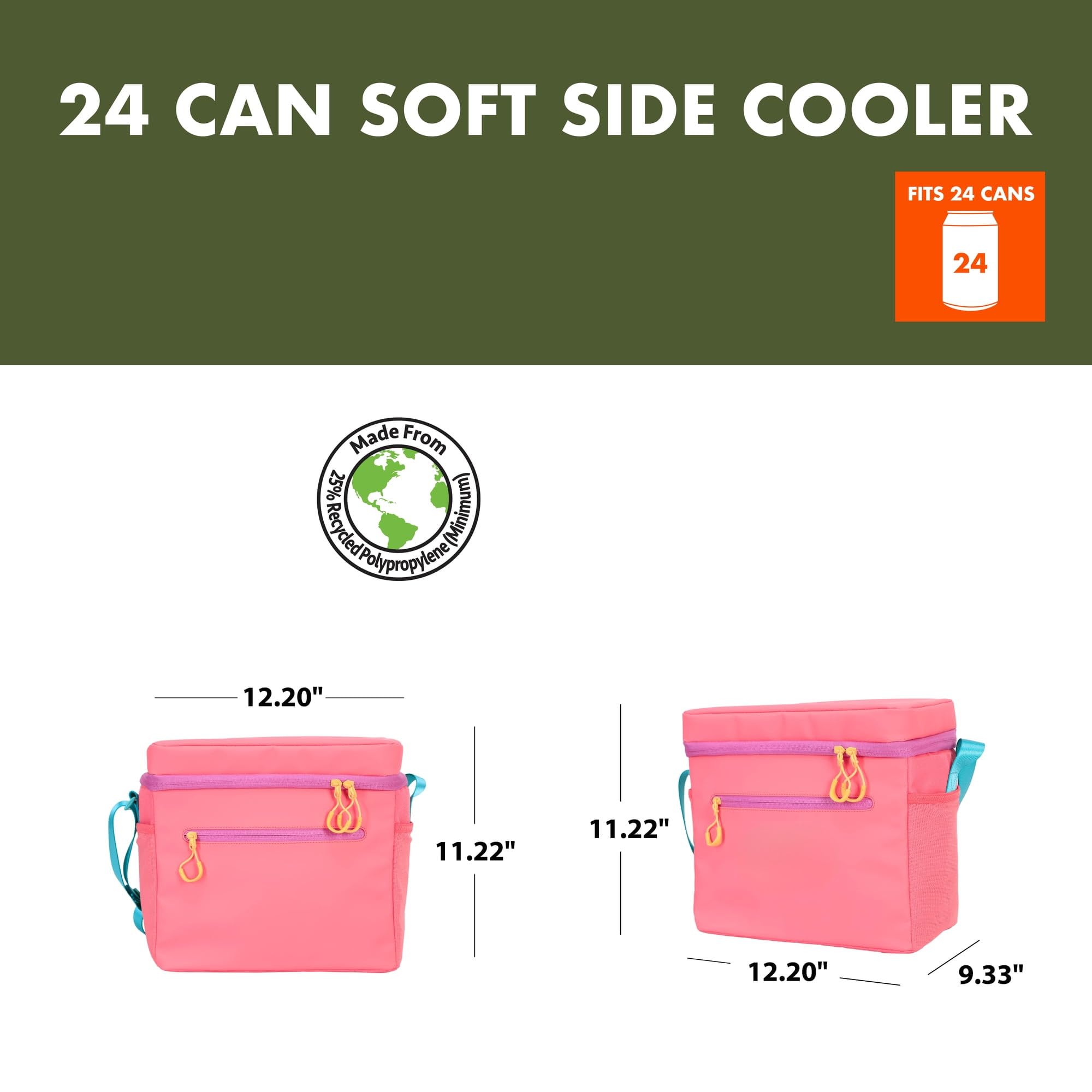 12 Can Portable Insulated Cooler Bag with Removable Hard Liner, Small Soft Cooler for Beach Camping Lunch