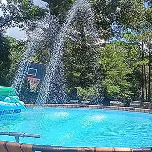 Above Ground & Inground Pool Waterfall Fountain, Easy Installation Outdoor Pool Spray Fountain Decor