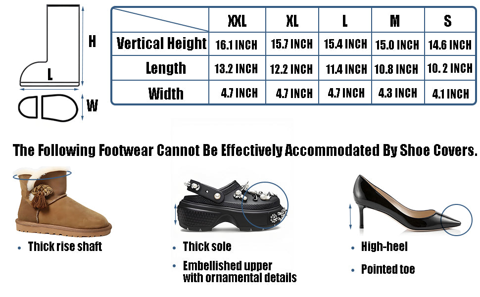 Black Waterproof Rain Boot Covers with Reflector