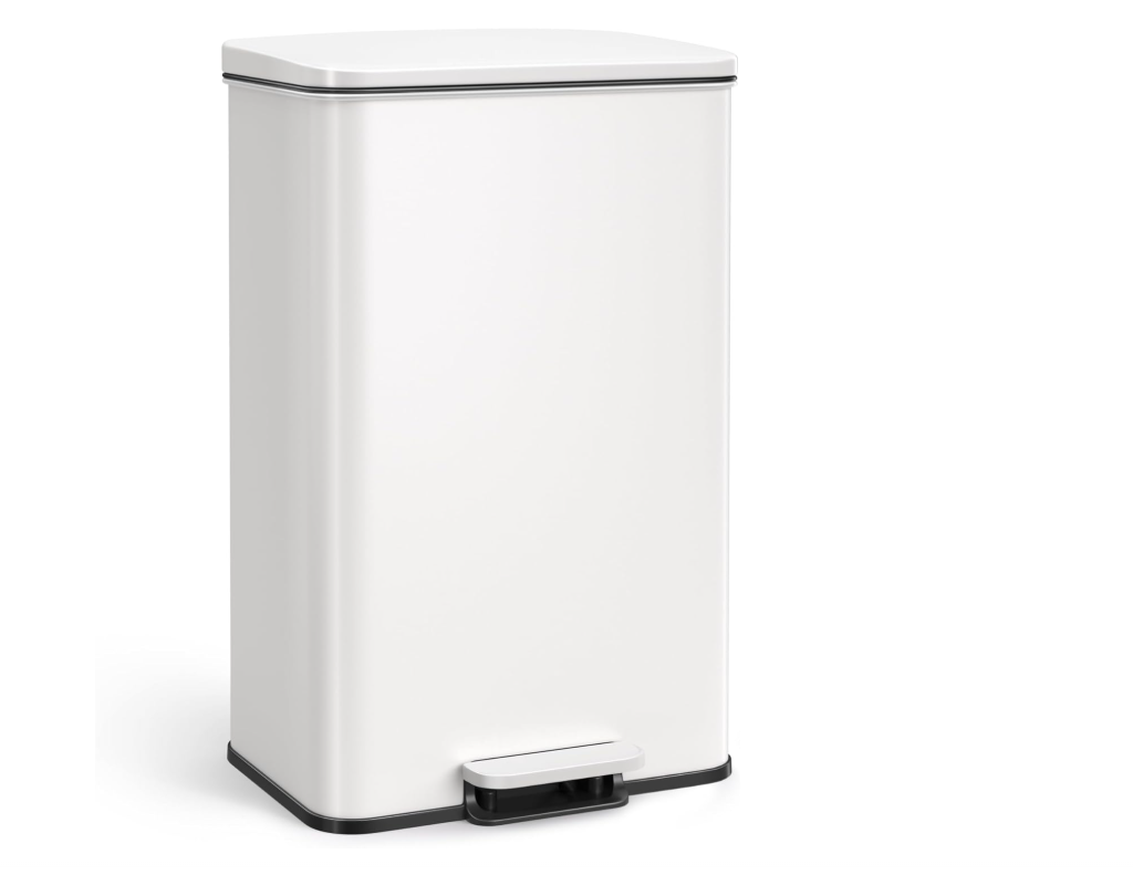 Multi-Compartment Stainless Steel Trash Can with Removable Inner Buckets & Soft Close Lid