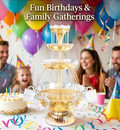 Light Up Glowing Beverage Fountain with 5 Cups, Party Drink Server for Wedding Birthday Buffet & Catering Events