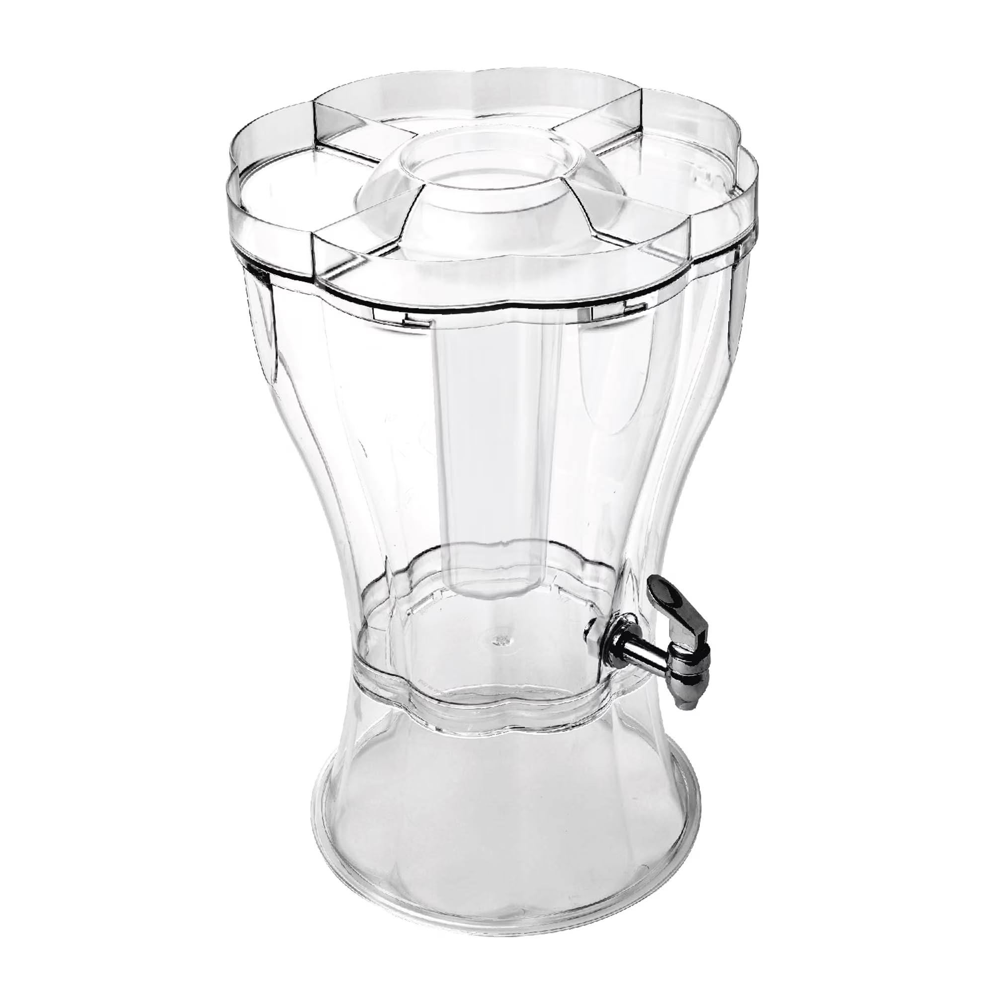 Break Resistant Tritan Beverage Dispenser with Ice Cone and Top Lid for Party Gathering
