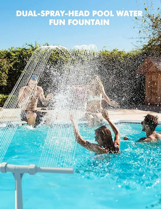 Above Ground & Inground Pool Waterfall Fountain, Easy Installation Outdoor Pool Spray Fountain Decor