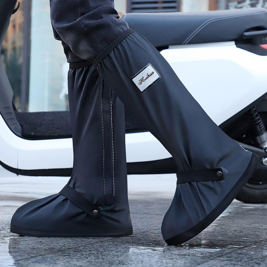 Black Waterproof Rain Boot Covers with Reflector