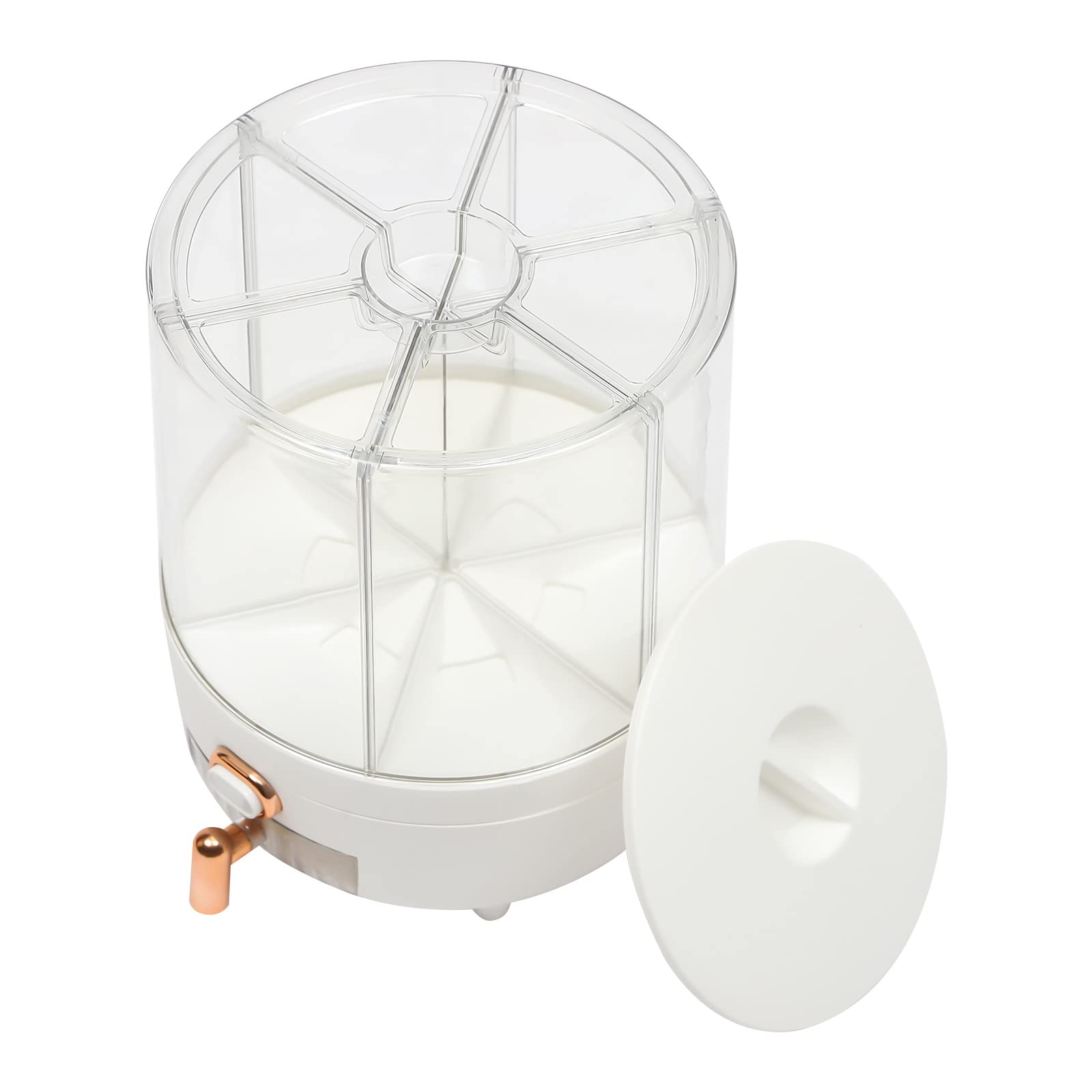 6 Compartment Rotating Dry Food Grain Storage Dispenser