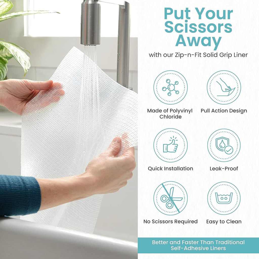 Non-Slip Easy Tear Shelf Liner 17.7"x47.2", Non Adhesive Waterproof Drawer Cabinet Protector Mat