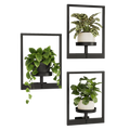 Black Metal Wall Mount Plant Pot Racks