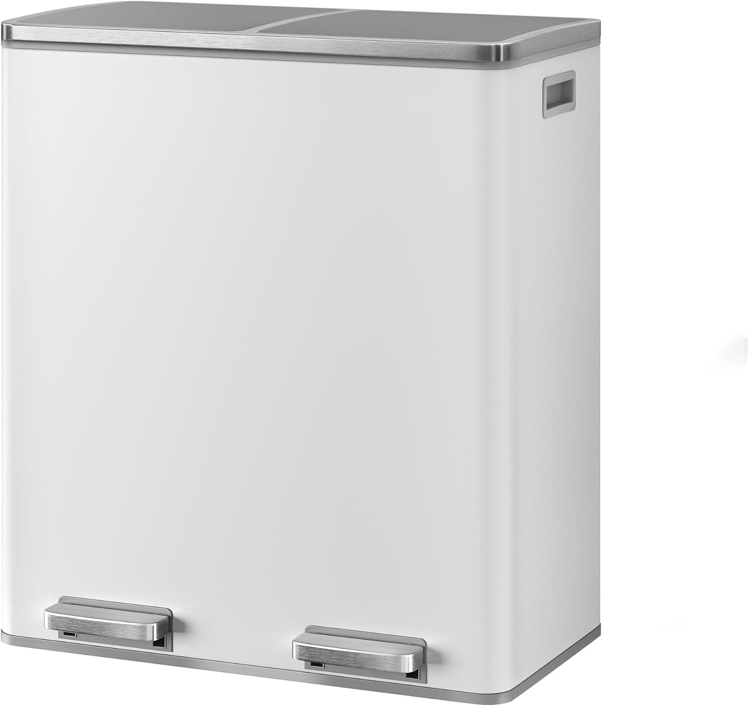 Multi-Compartment Stainless Steel Trash Can with Removable Inner Buckets & Soft Close Lid