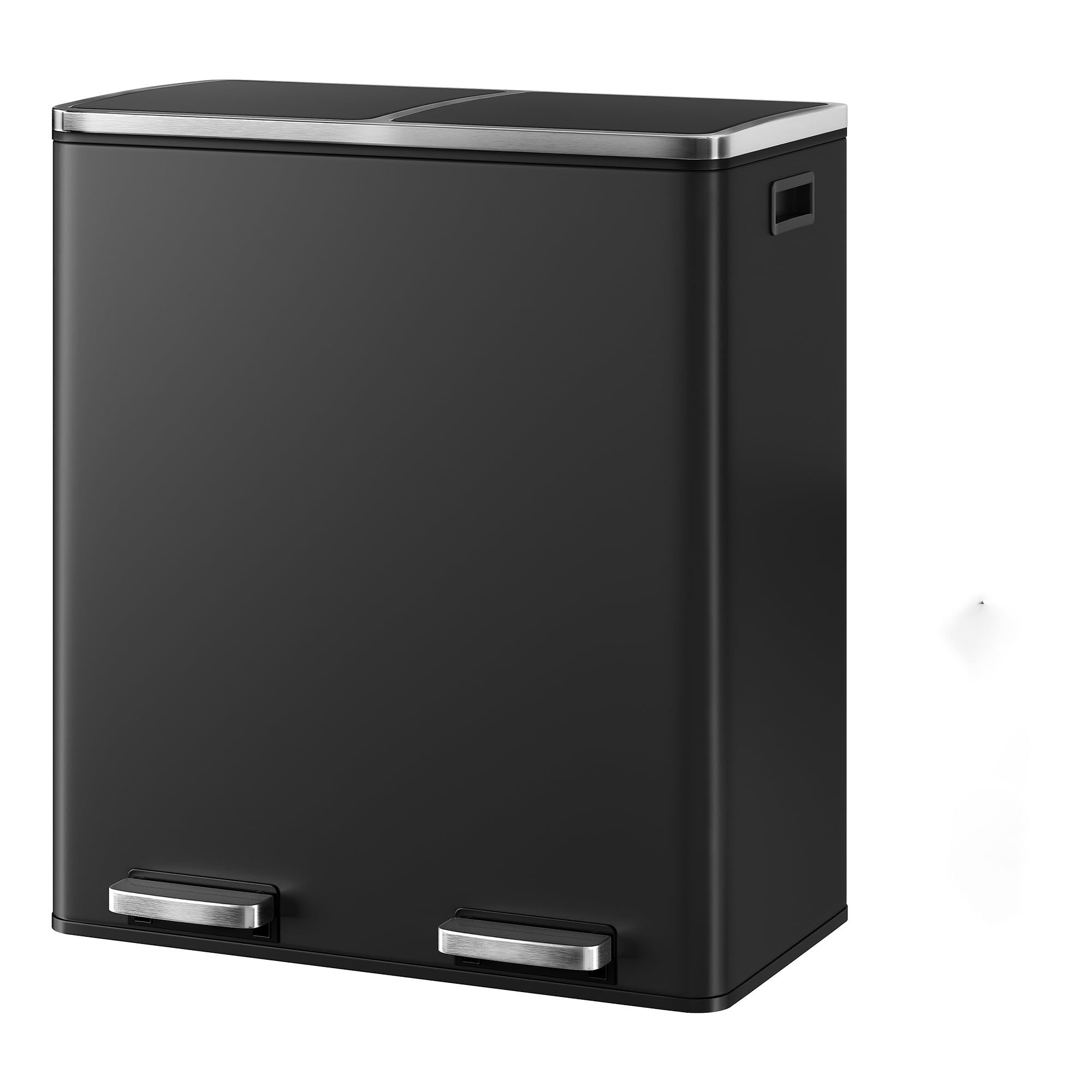 Multi-Compartment Stainless Steel Trash Can with Removable Inner Buckets & Soft Close Lid