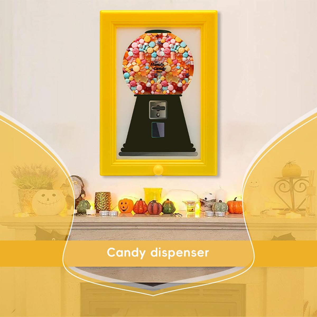 Creative Candy Frame Dispenser, Dual-Use Wall Art & Handy Candy/Gumball Dispenser for Home Decor