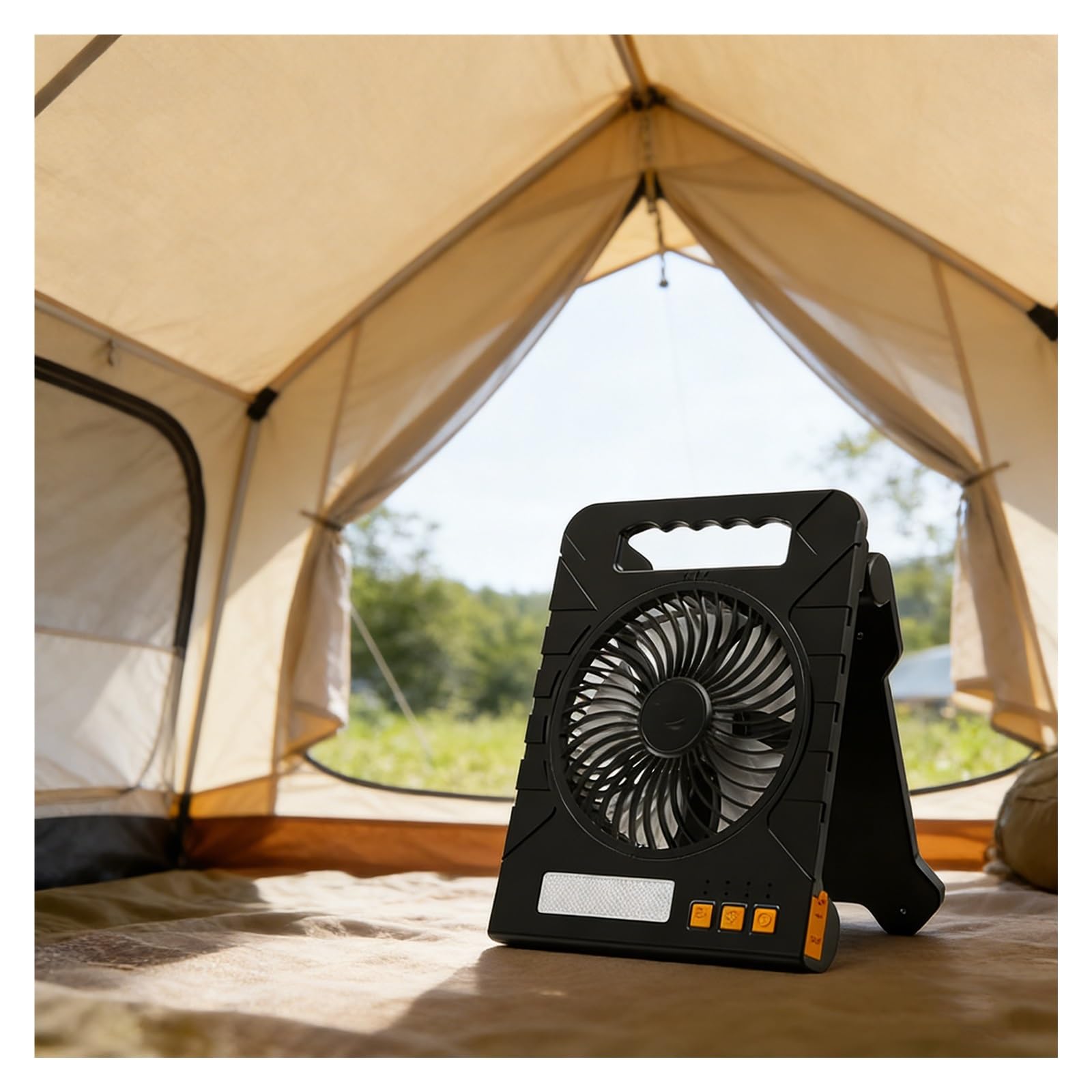 Foldable Solar Outdoor Fan with LED Light