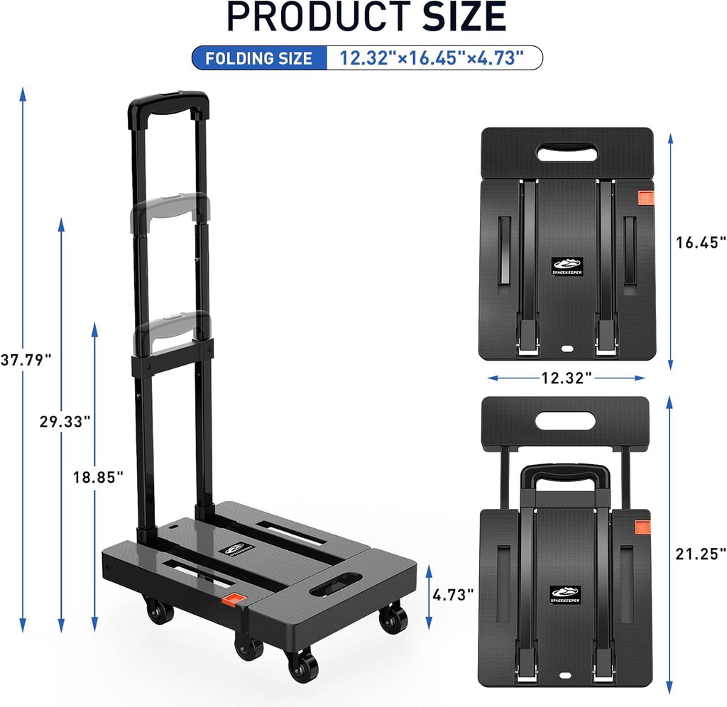 500LB Folding 6 Wheel Hand Truck Dolly Cart