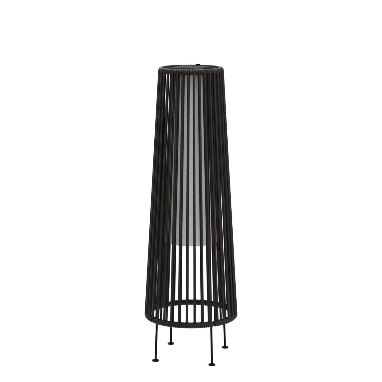 Dark Brown Wicker Waterproof Solar Patio Floor Lights 2 Pack, Outdoor Garden Lawn Deck Decor Lamps