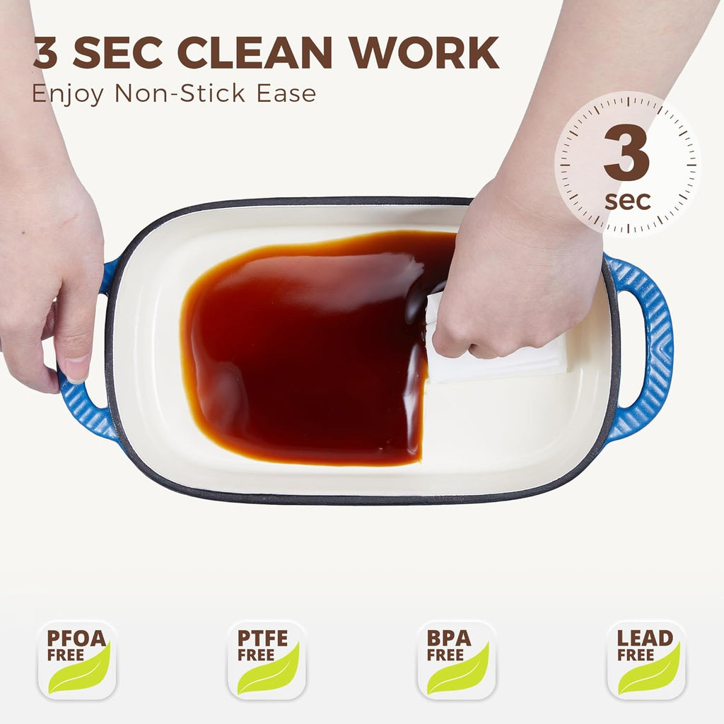 Enameled Cast Iron Loaf Pan with Lid, 9×5