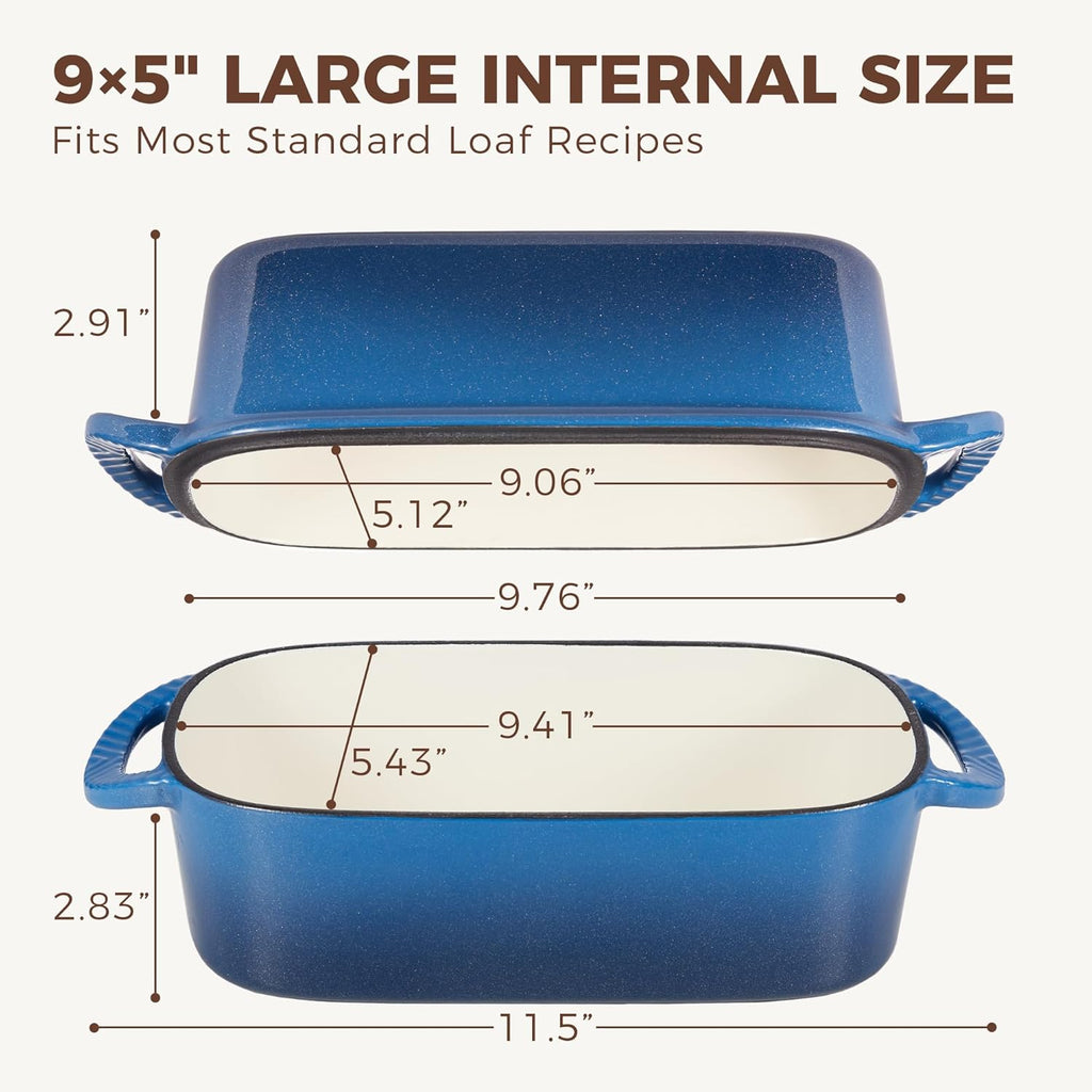 Enameled Cast Iron Loaf Pan with Lid, 9×5