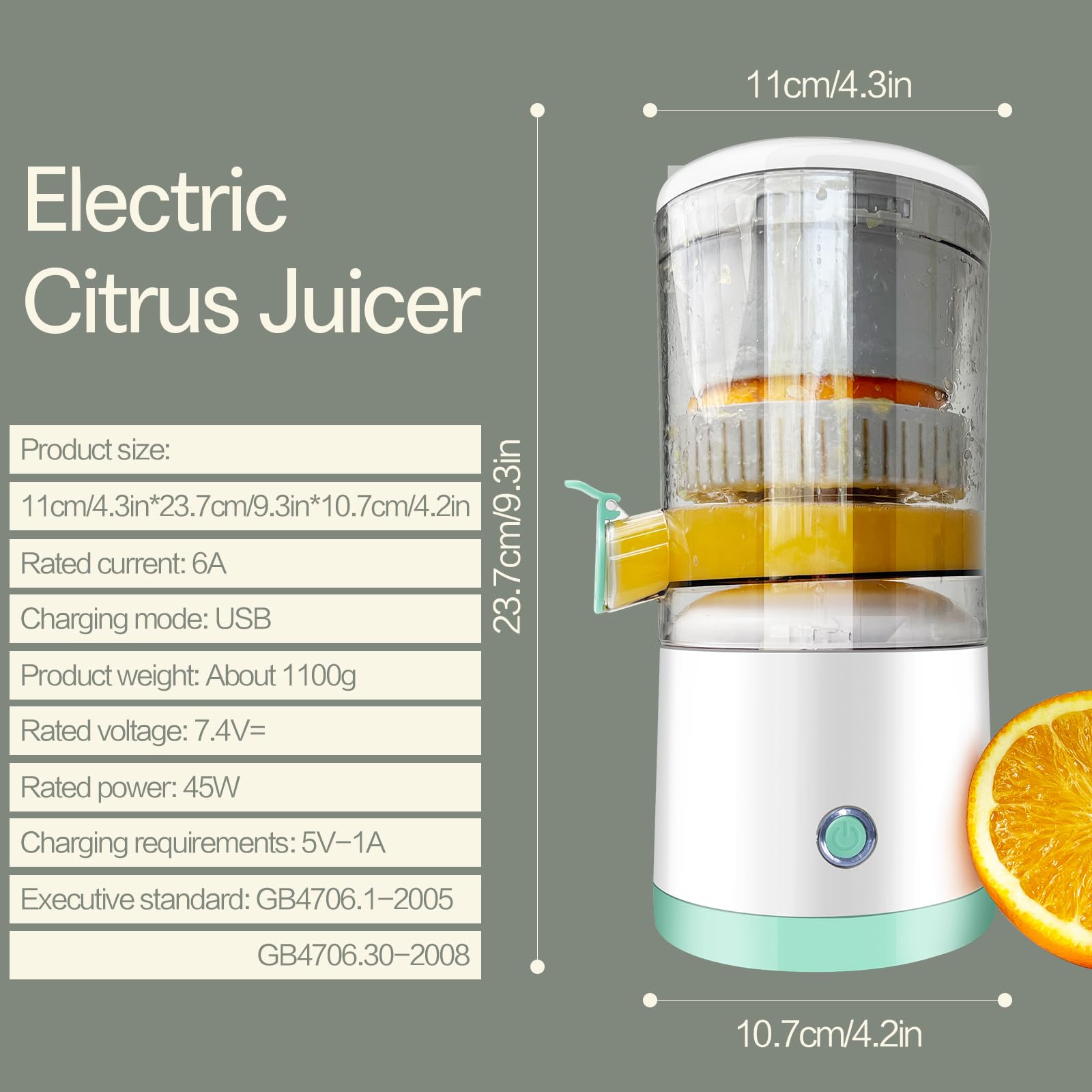 Portable USB Rechargeable Juicer Cup, Personal Fruit Blender for Travel