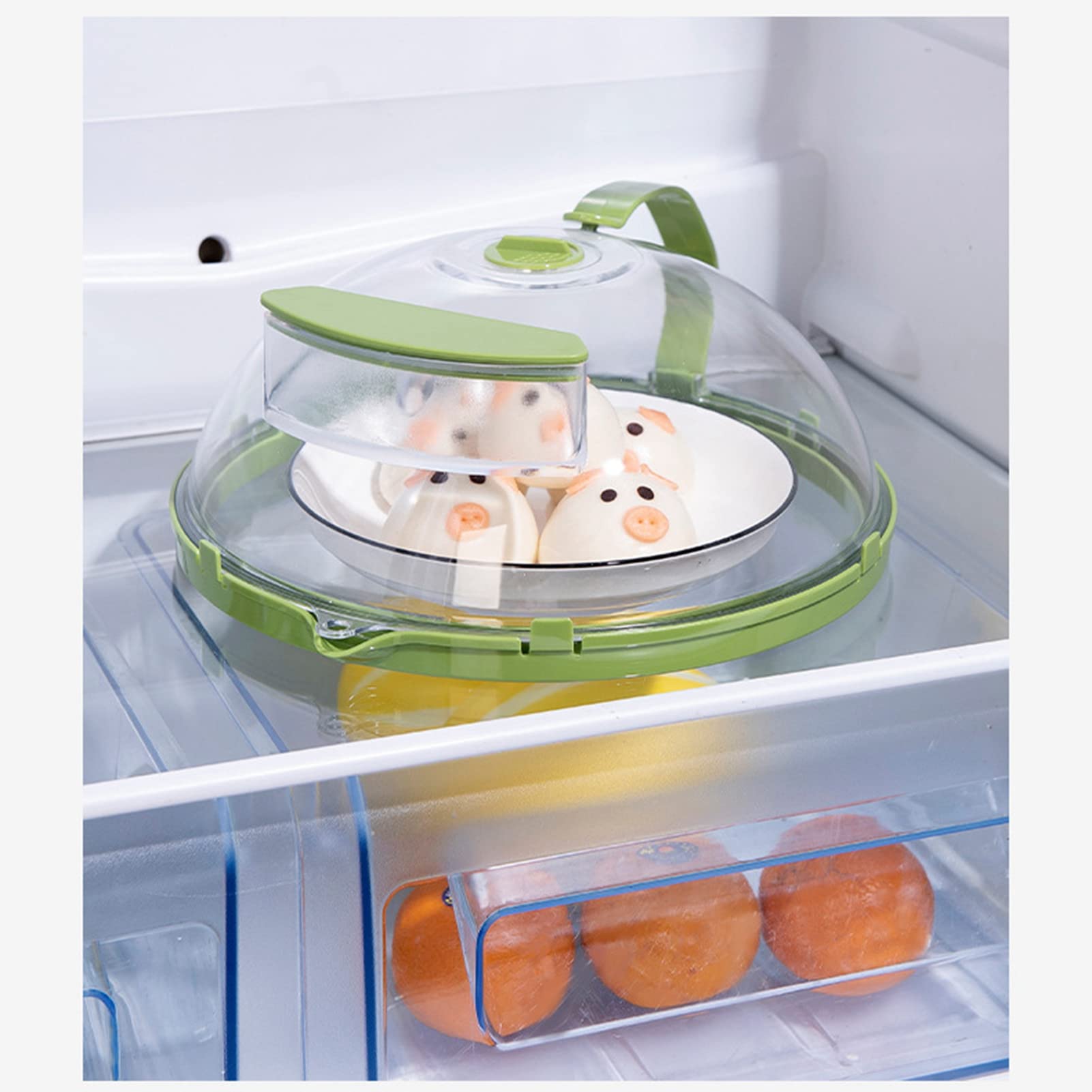 Microwave Splatter Cover with Water Steamer, 200℃ Heat Resistant Splatter Guard with Rotatable Vent and Anti Scald Handle, 10.2 Inch Microwave Plate Cover with Reservoir for Home Office Kitchen
