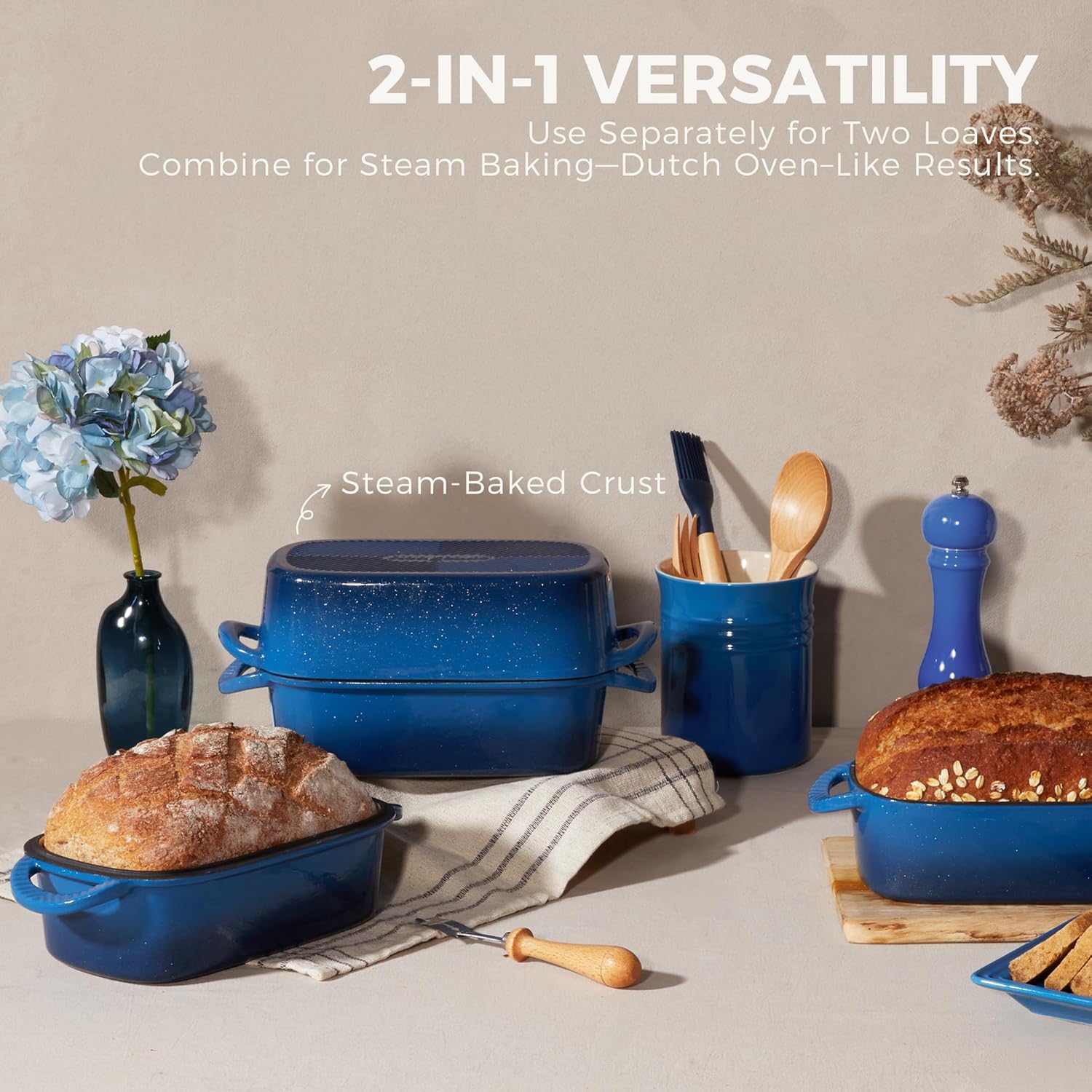 Enameled Cast Iron Loaf Pan with Lid, 9×5