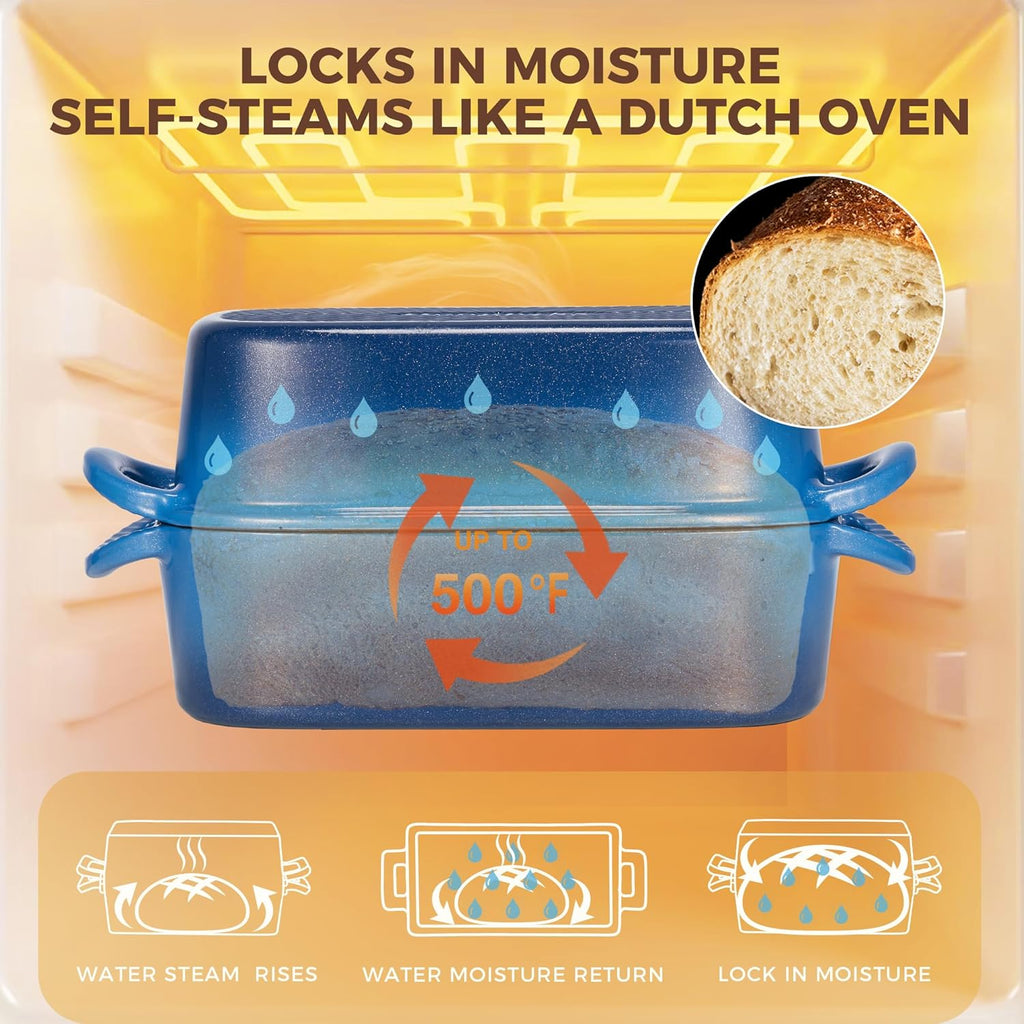 Enameled Cast Iron Loaf Pan with Lid, 9×5