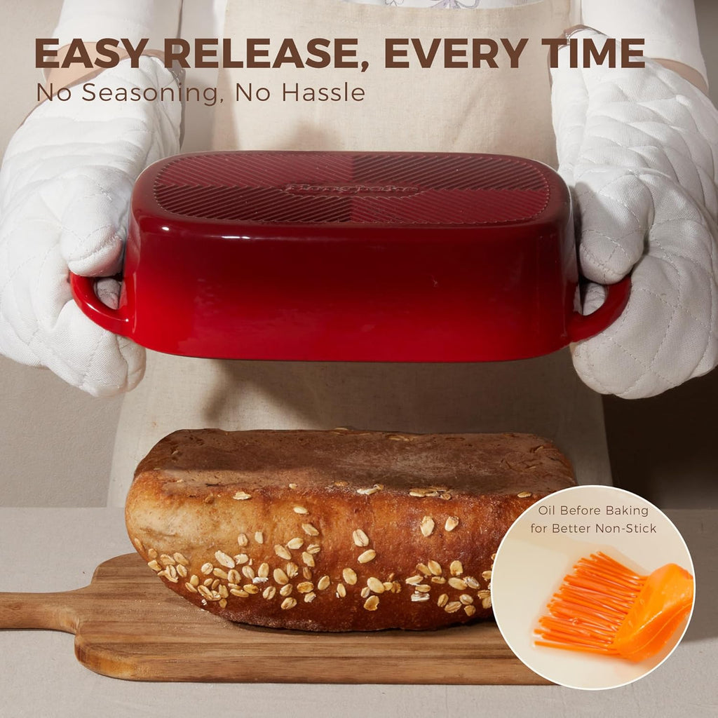 Enameled Cast Iron Loaf Pan with Lid, 9×5