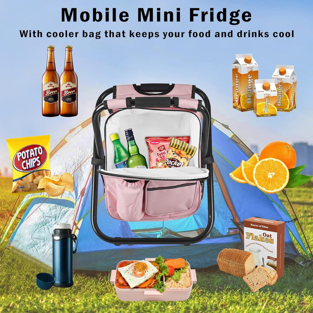 Portable Lightweight Backpack Cooler Stool 300LBS Heavy Duty Foldable Fishing Seat for Camping Hunting