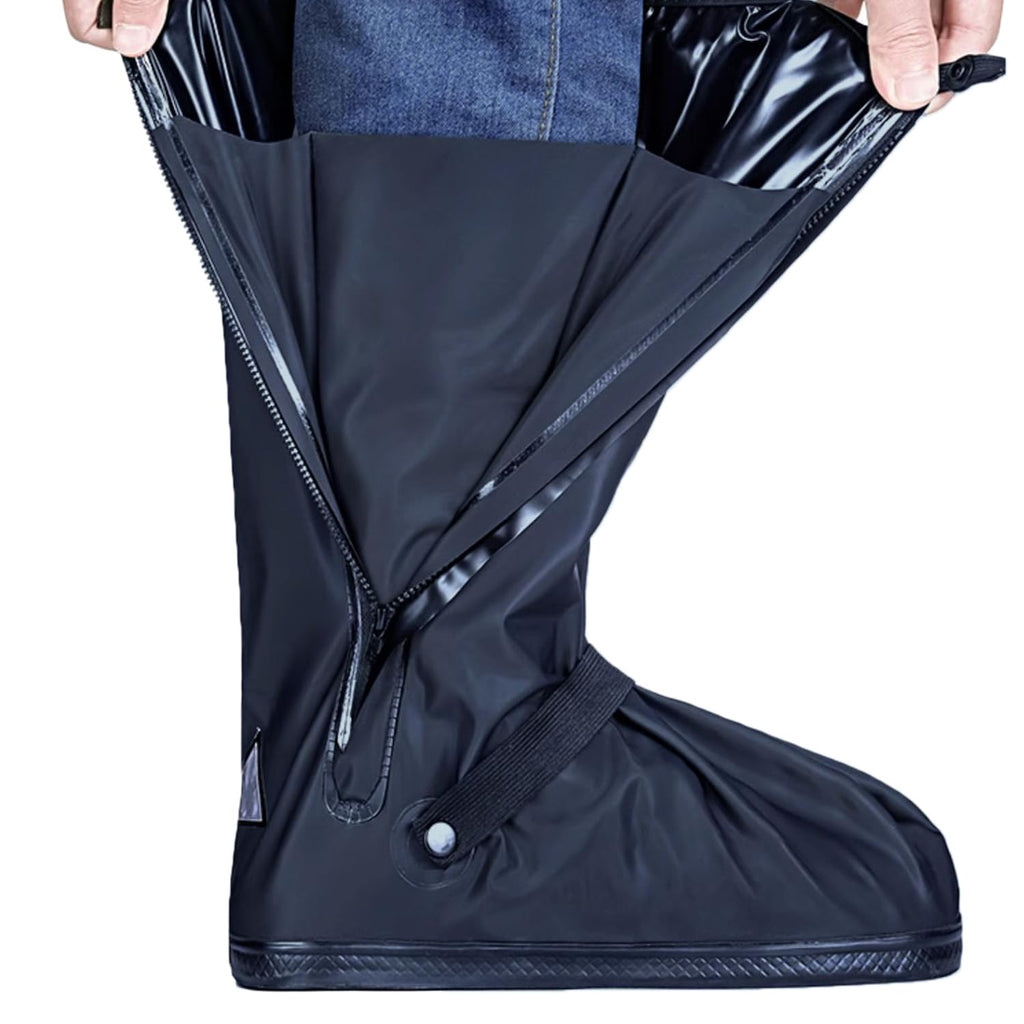 Black Waterproof Rain Boot Covers with Reflector
