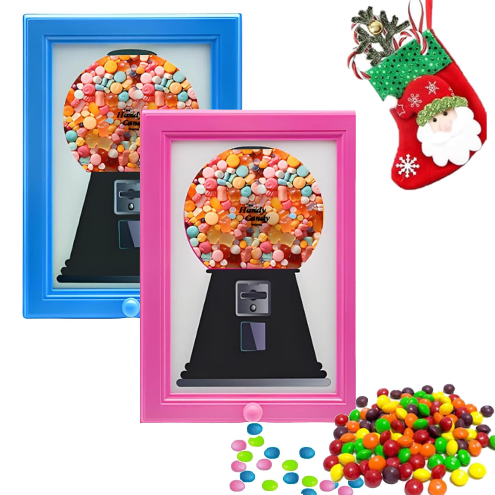 Creative Candy Frame Dispenser, Dual-Use Wall Art & Handy Candy/Gumball Dispenser for Home Decor