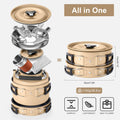 15 Piece Non-Stick Camping Cookware Set, Lightweight Outdoor Mess Kit with Full Stainless Steel Tableware