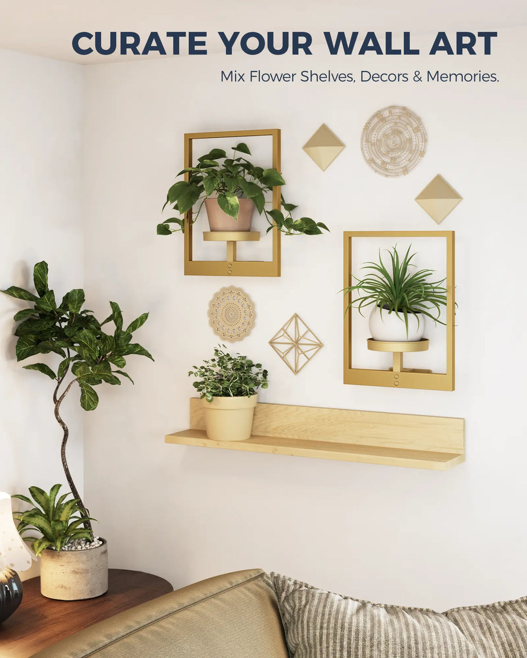 Black Metal Wall Mount Plant Pot Racks