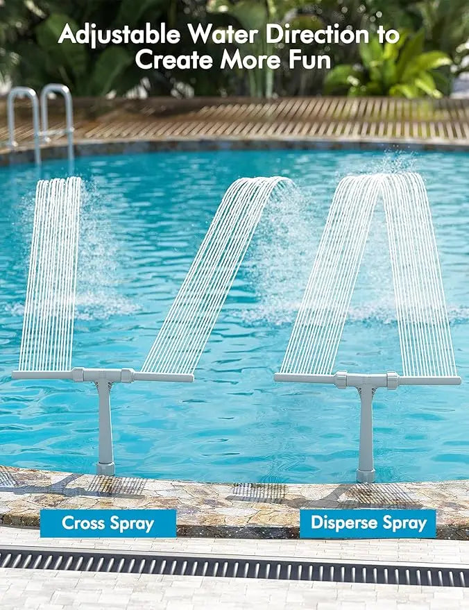 Above Ground & Inground Pool Waterfall Fountain, Easy Installation Outdoor Pool Spray Fountain Decor