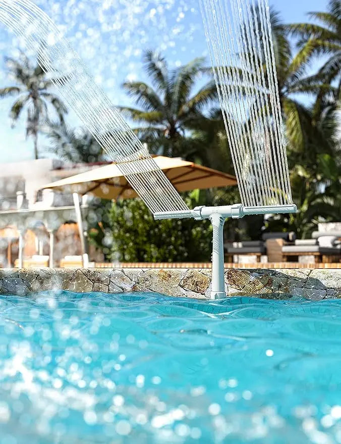 Above Ground & Inground Pool Waterfall Fountain, Easy Installation Outdoor Pool Spray Fountain Decor