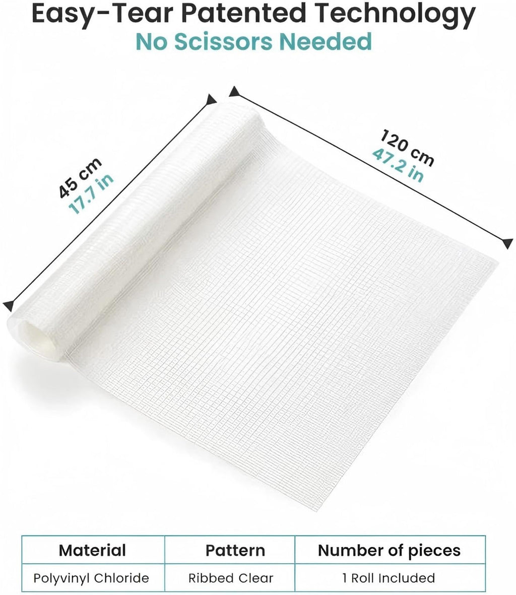 Non-Slip Easy Tear Shelf Liner 17.7"x47.2", Non Adhesive Waterproof Drawer Cabinet Protector Mat