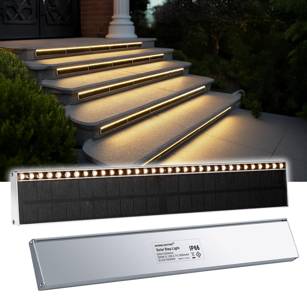 Warm White Aluminum Solar Step Lights