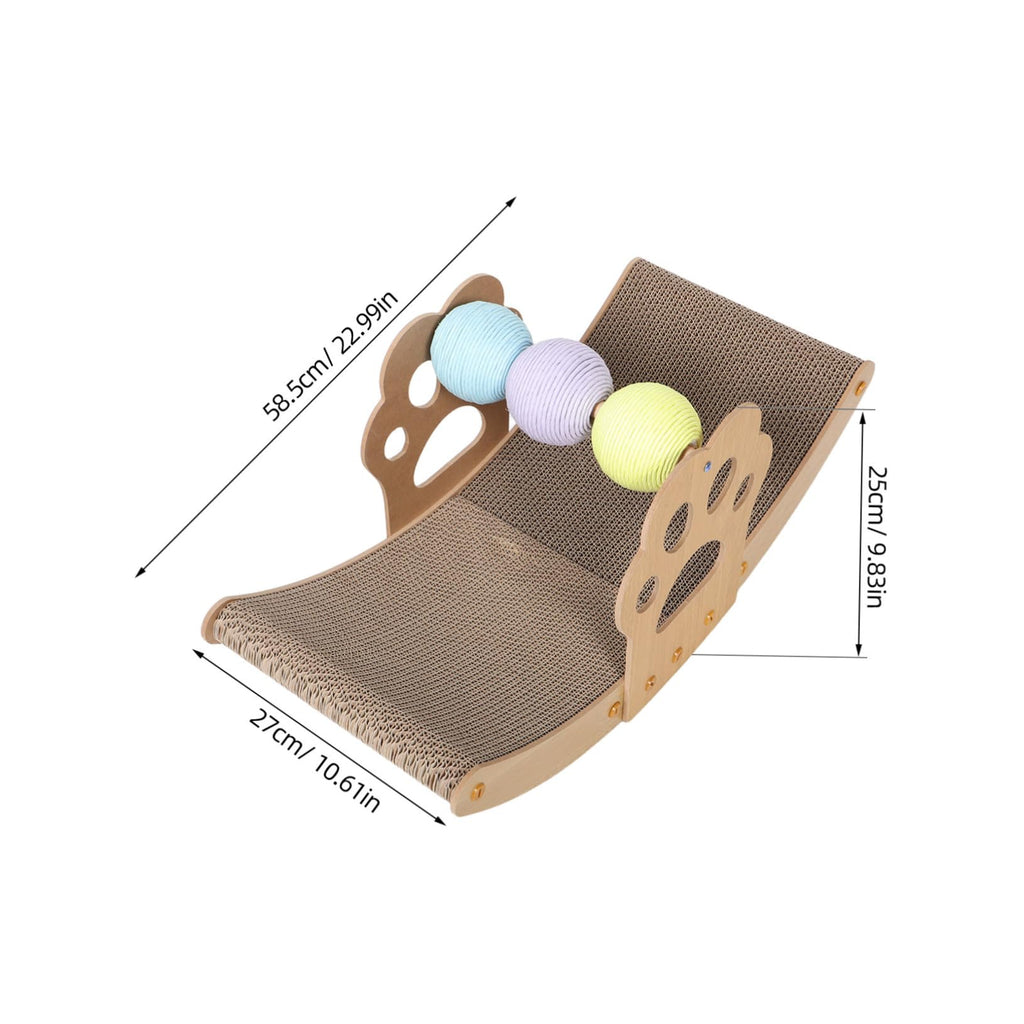 Rocking Cat Scratch Lounger Bed, Interactive Swing Scratch Pad for Indoor Cats