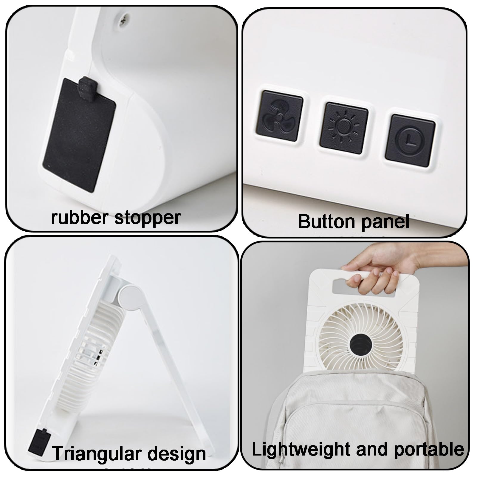 Foldable Solar Outdoor Fan with LED Light