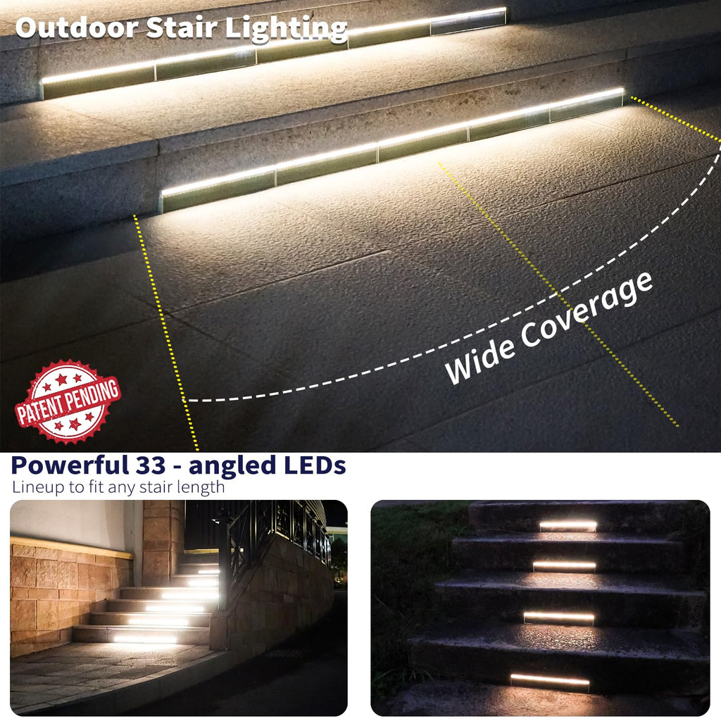 Warm White Aluminum Solar Step Lights