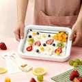Food Grade Stainless Steel Rolled Ice Cream Maker, White for Frozen Yogurt & Slushie