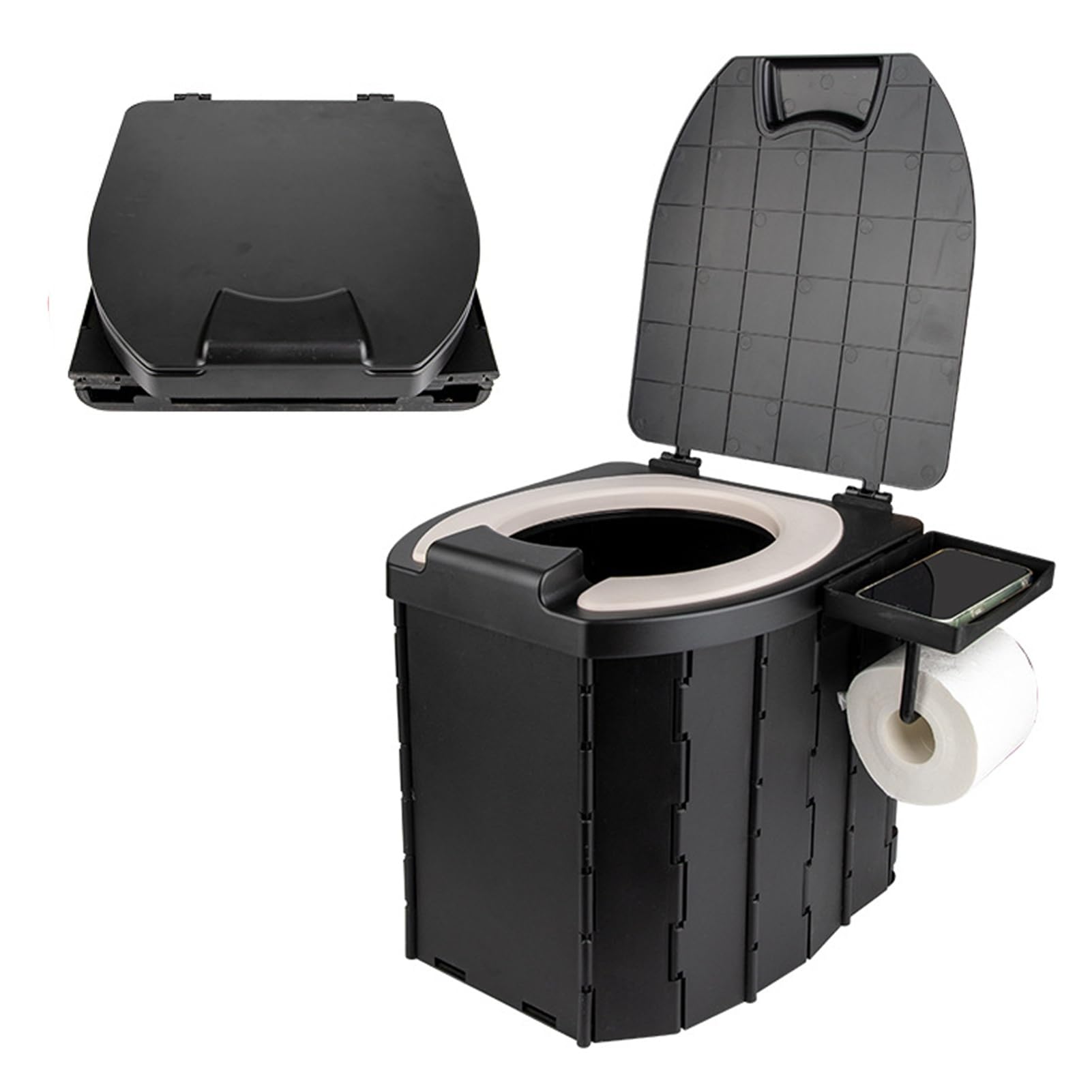 3 Second Quick Setup Foldable Portable Toilet, Hygienic Outdoor Camping Travel Commode