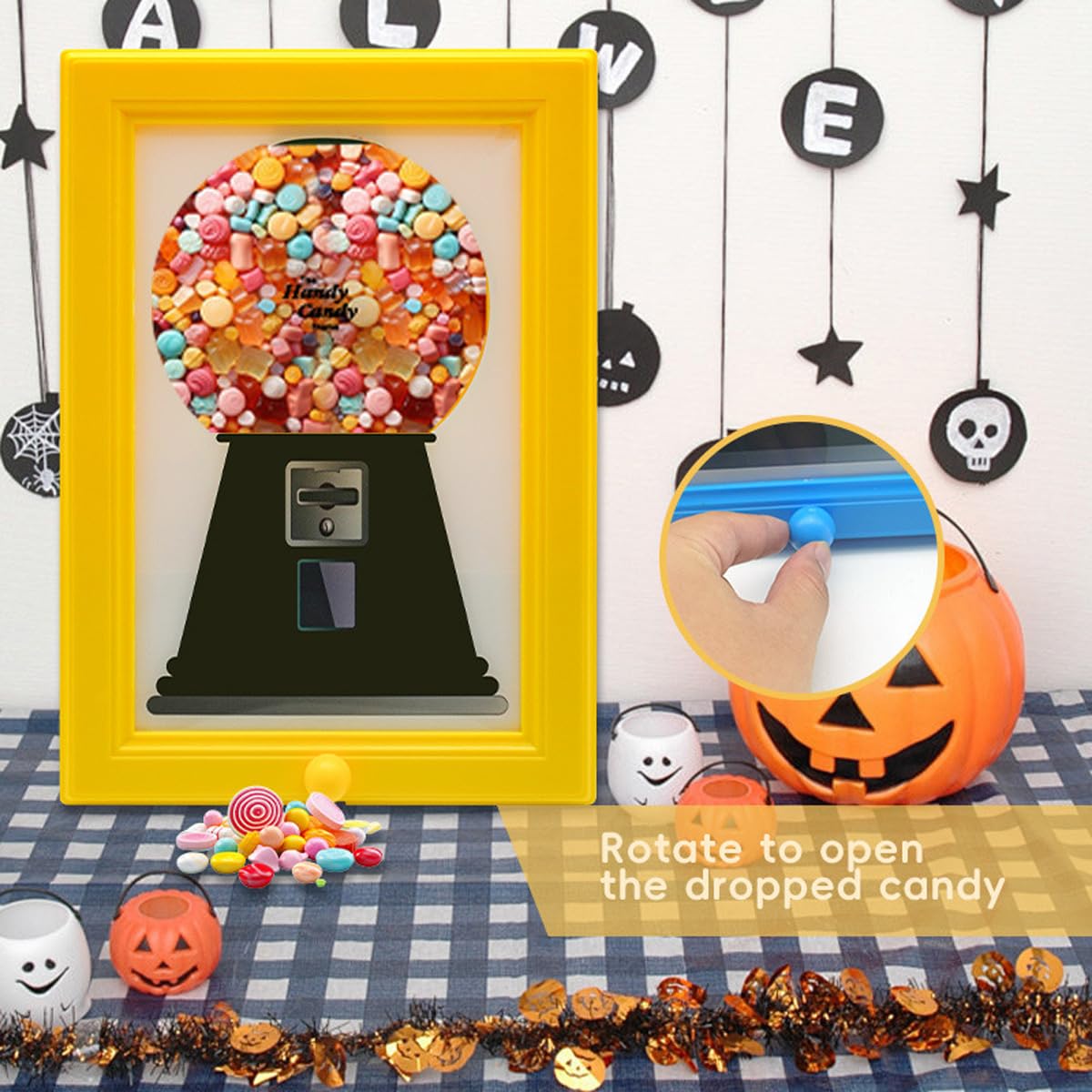 Creative Candy Frame Dispenser, Dual-Use Wall Art & Handy Candy/Gumball Dispenser for Home Decor