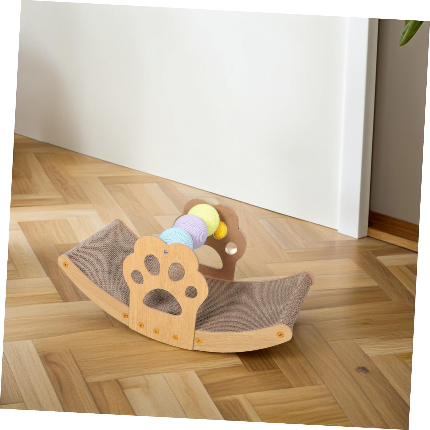 Rocking Cat Scratch Lounger Bed, Interactive Swing Scratch Pad for Indoor Cats