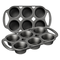 Cast Iron Standard Muffin Pan, 6-Cup (2-Pack)